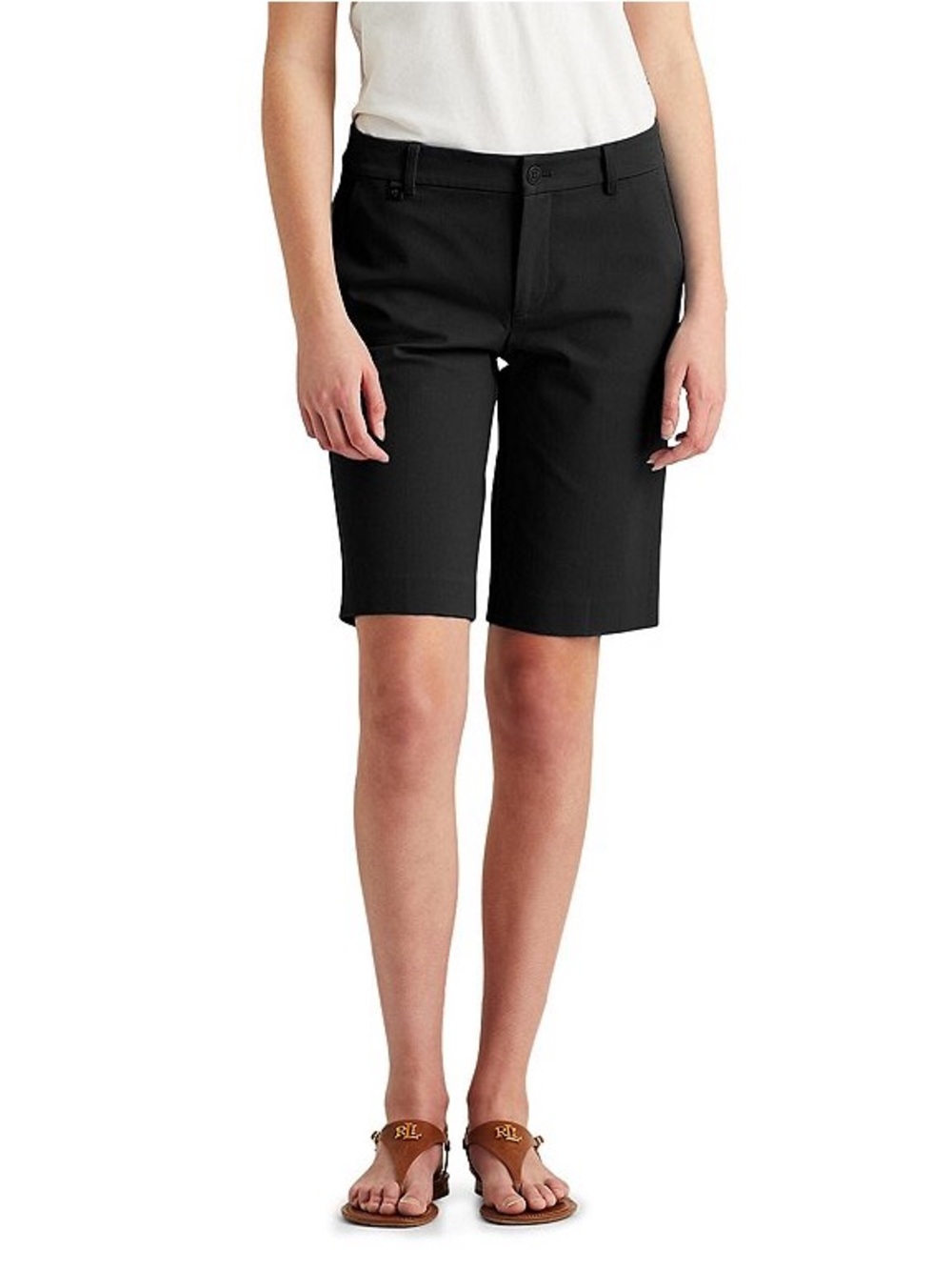 Lauren Ralph Lauren Black Bermuda Shorts Size 10P 34” Waist 97% Cotton Stretch